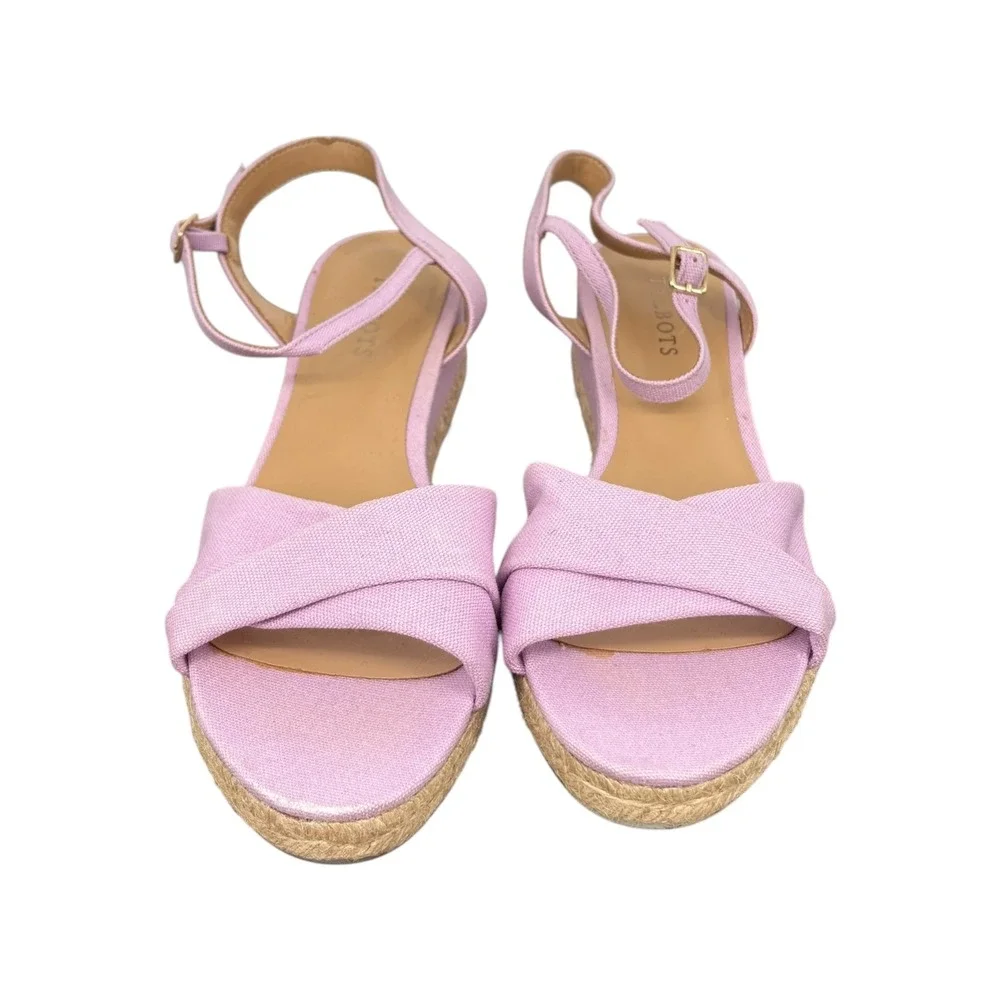 Talbots Women Light Purple Espadrille Wedge‎ Sandals Ankle Strap Size 10